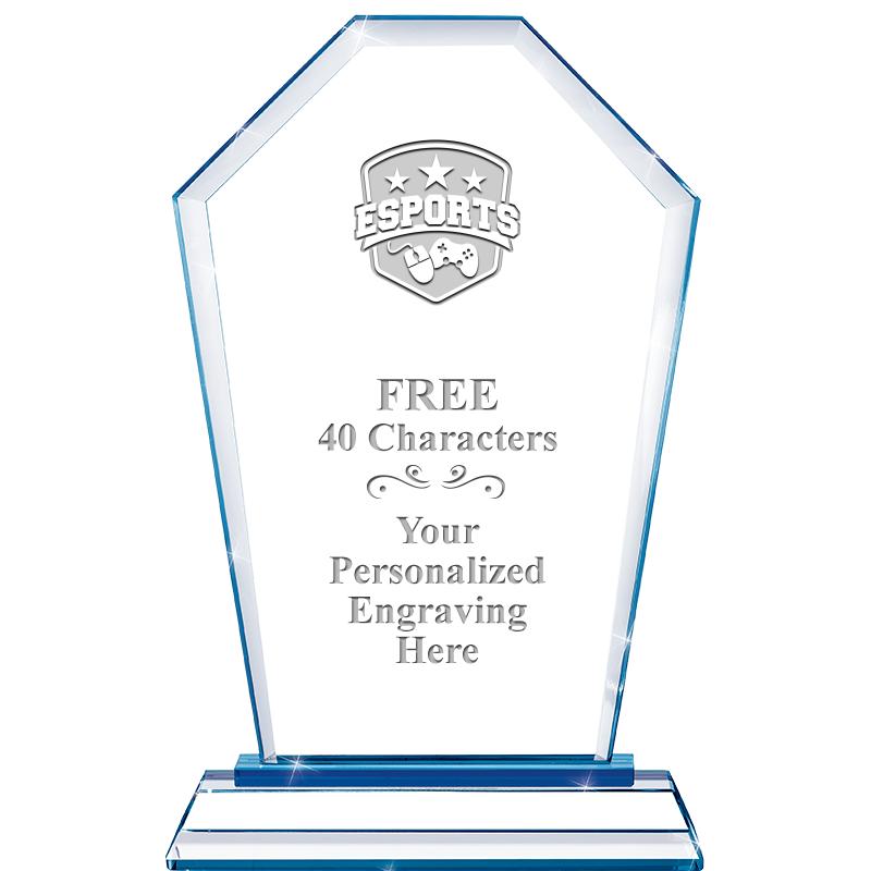 8" BLUE EMPHASIS CREST CRYSTAL