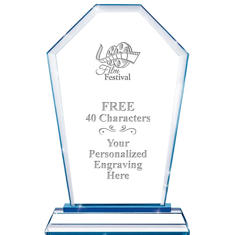 8" BLUE EMPHASIS CREST CRYSTAL