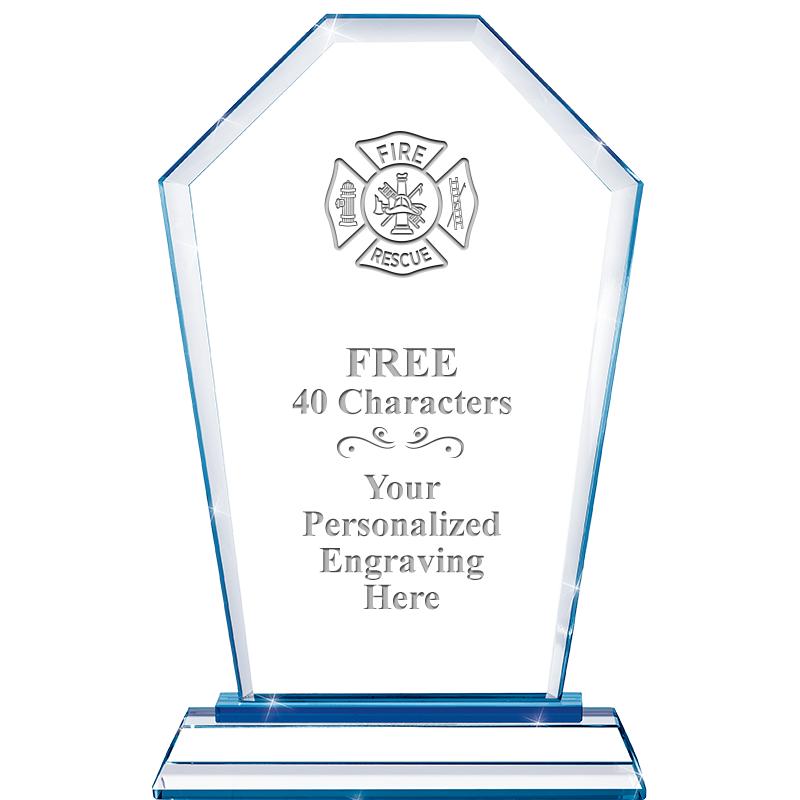 8" BLUE EMPHASIS CREST CRYSTAL