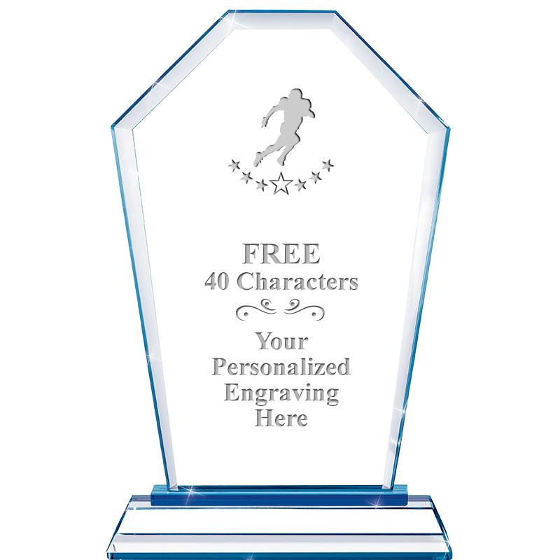 8" BLUE EMPHASIS CREST CRYSTAL