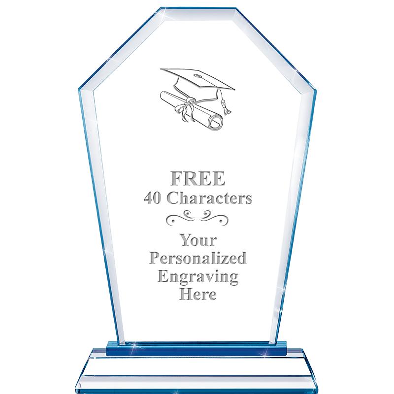 8" BLUE EMPHASIS CREST CRYSTAL