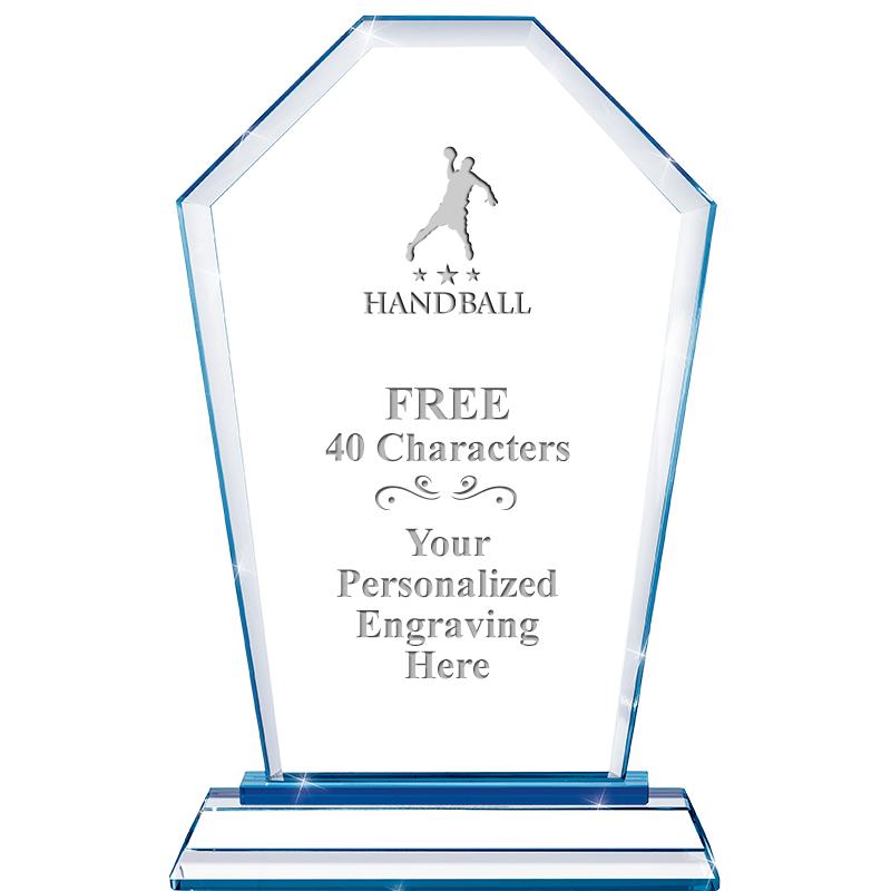 8" BLUE EMPHASIS CREST CRYSTAL