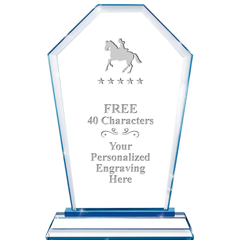 8" BLUE EMPHASIS CREST CRYSTAL