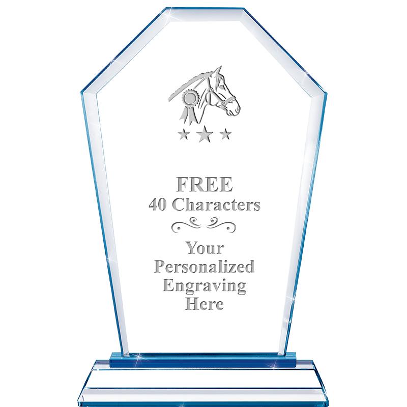 8" BLUE EMPHASIS CREST CRYSTAL