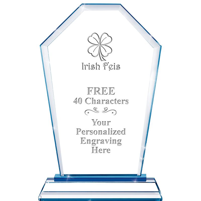 8" BLUE EMPHASIS CREST CRYSTAL