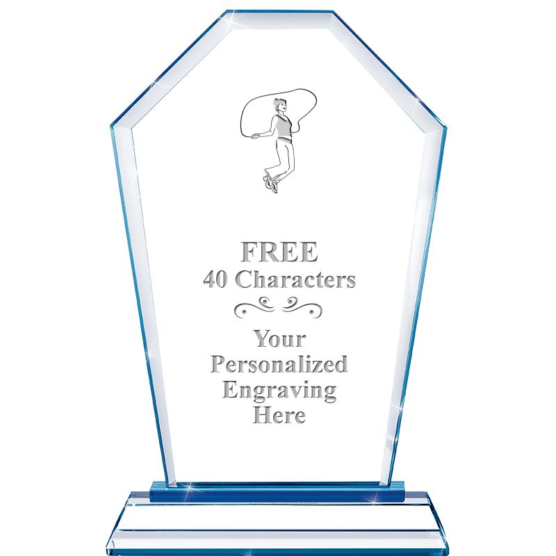 8" BLUE EMPHASIS CREST CRYSTAL