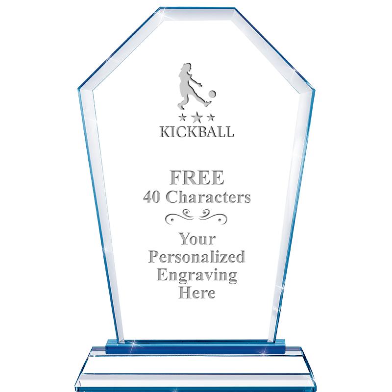 8" BLUE EMPHASIS CREST CRYSTAL