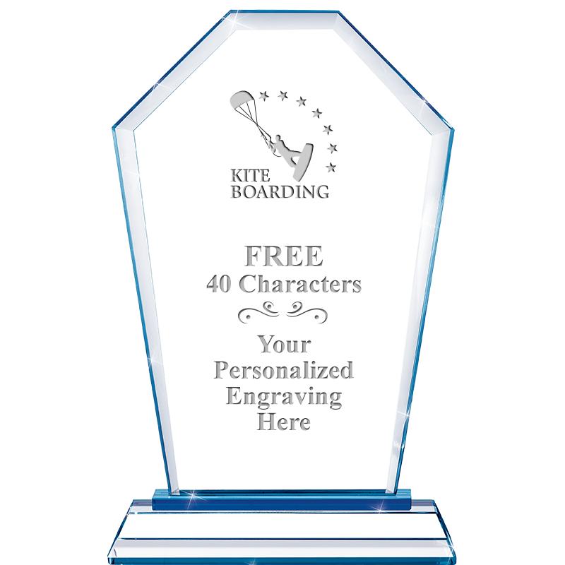 8" BLUE EMPHASIS CREST CRYSTAL