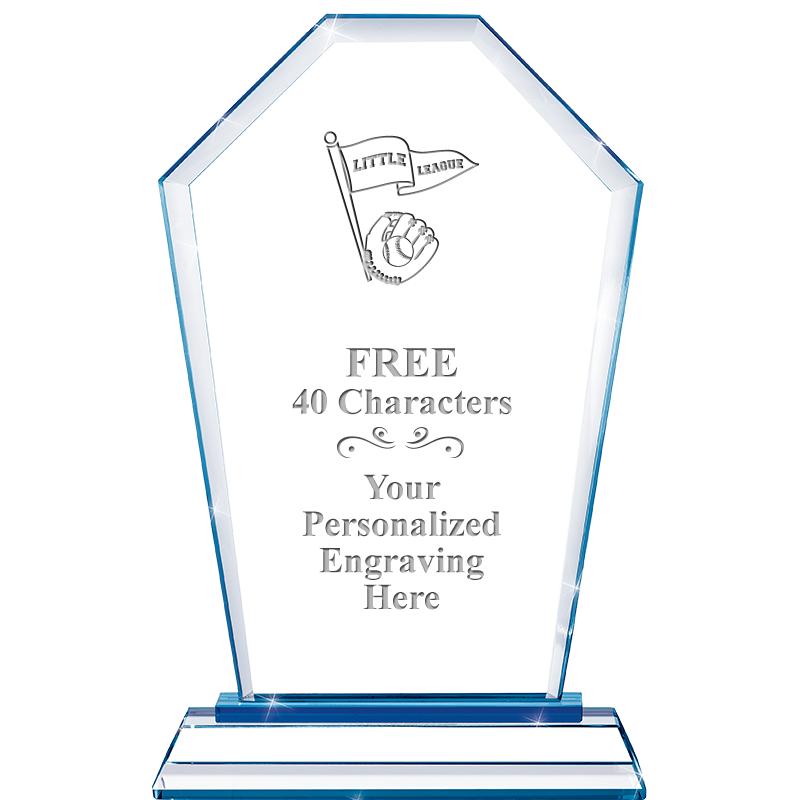 8" BLUE EMPHASIS CREST CRYSTAL