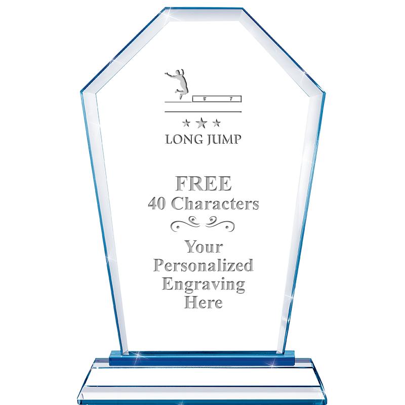 8" BLUE EMPHASIS CREST CRYSTAL