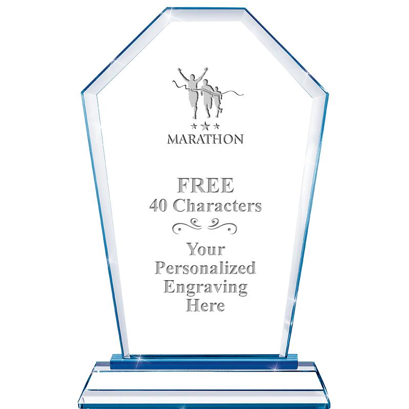 8" BLUE EMPHASIS CREST CRYSTAL