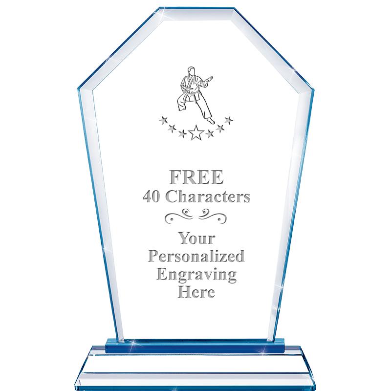 8" BLUE EMPHASIS CREST CRYSTAL