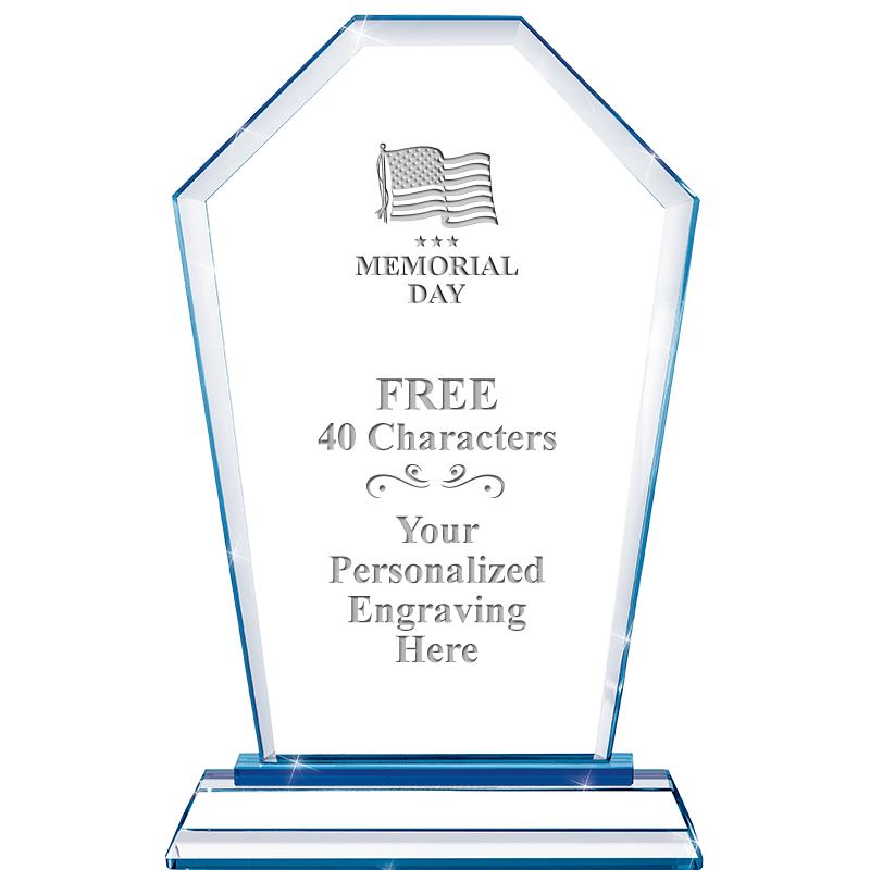 8" BLUE EMPHASIS CREST CRYSTAL