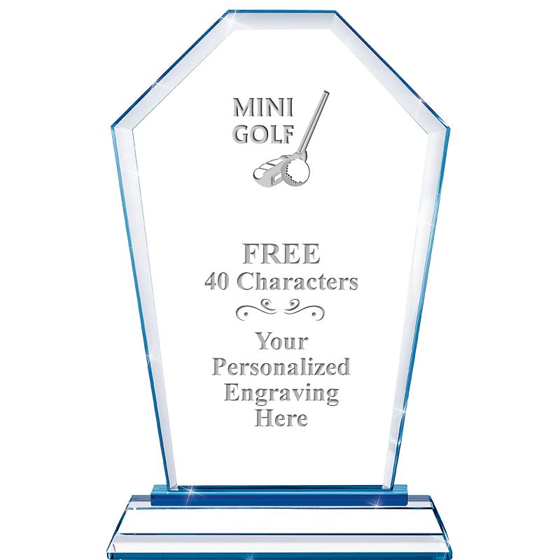 8" BLUE EMPHASIS CREST CRYSTAL