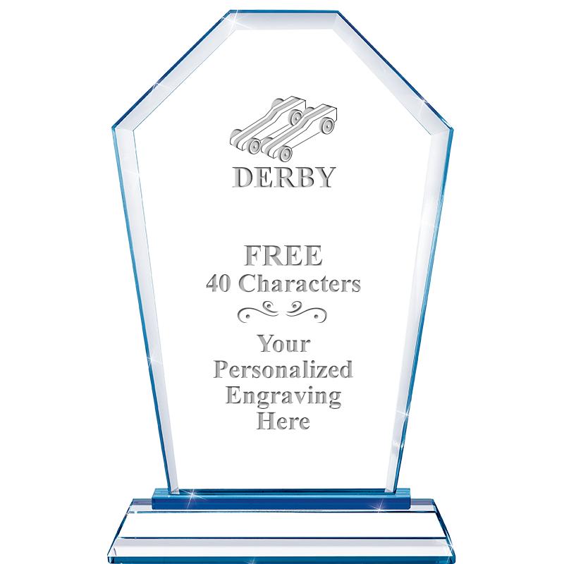 8" BLUE EMPHASIS CREST CRYSTAL