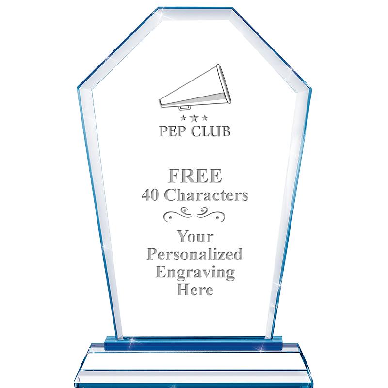 8" BLUE EMPHASIS CREST CRYSTAL