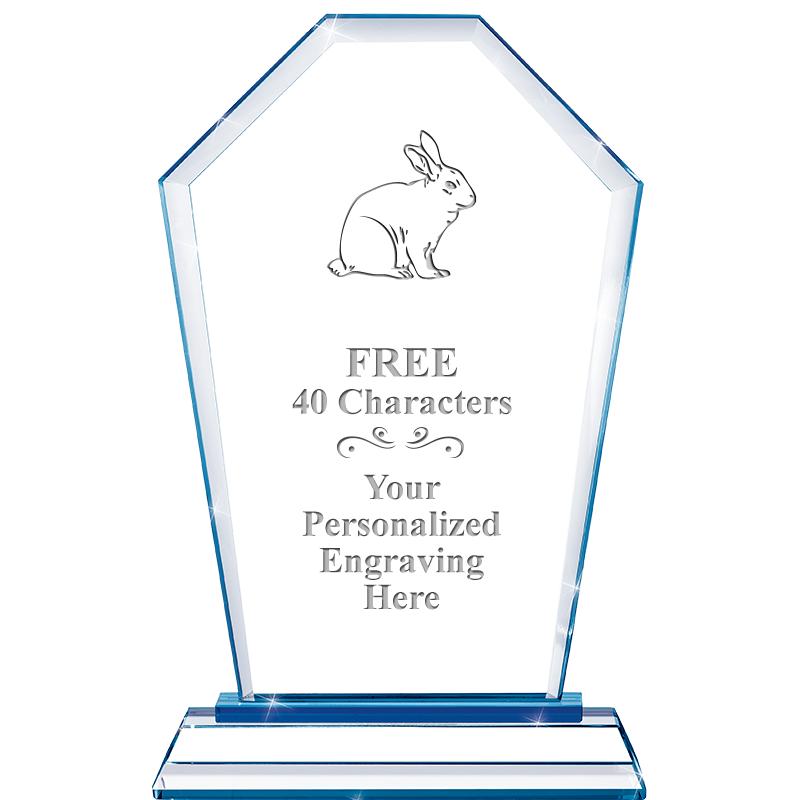 8" BLUE EMPHASIS CREST CRYSTAL