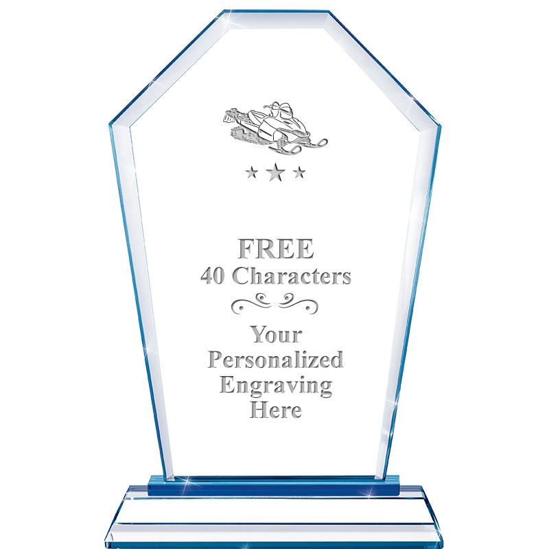 8" BLUE EMPHASIS CREST CRYSTAL