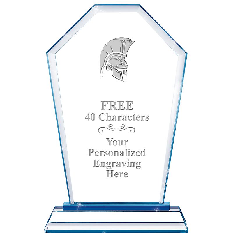 8" BLUE EMPHASIS CREST CRYSTAL