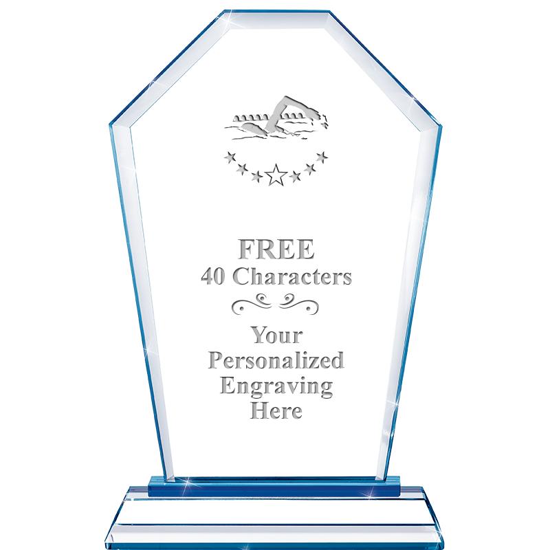 8" BLUE EMPHASIS CREST CRYSTAL