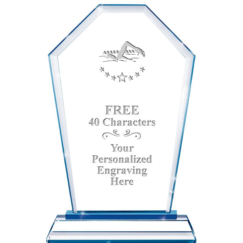 8" BLUE EMPHASIS CREST CRYSTAL