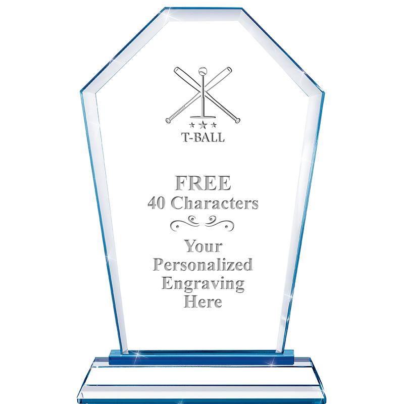 8" BLUE EMPHASIS CREST CRYSTAL