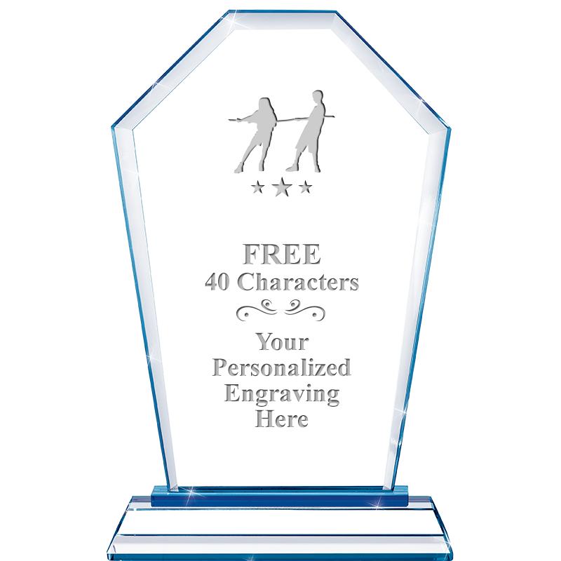 8" BLUE EMPHASIS CREST CRYSTAL