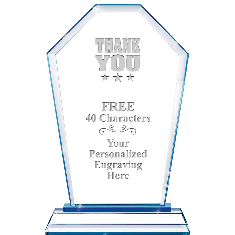 8" BLUE EMPHASIS CREST CRYSTAL