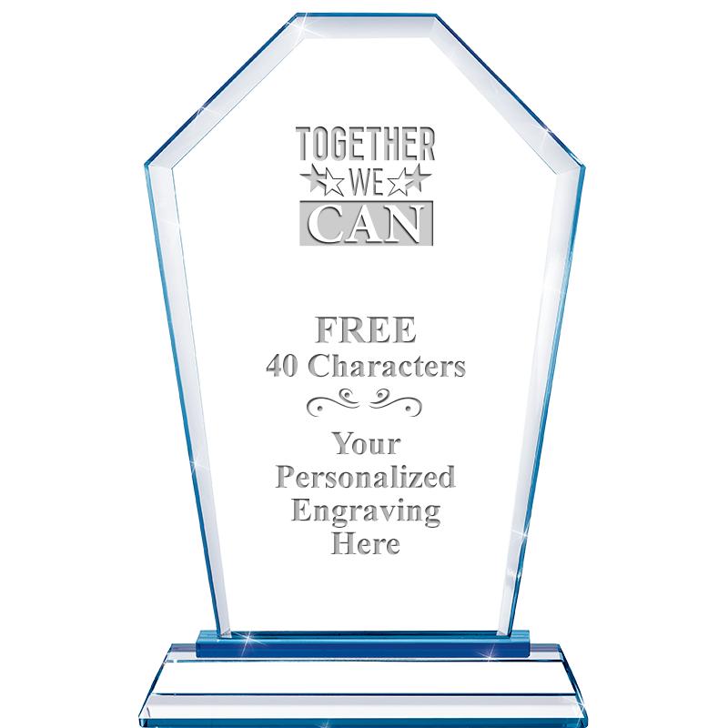 8" BLUE EMPHASIS CREST CRYSTAL