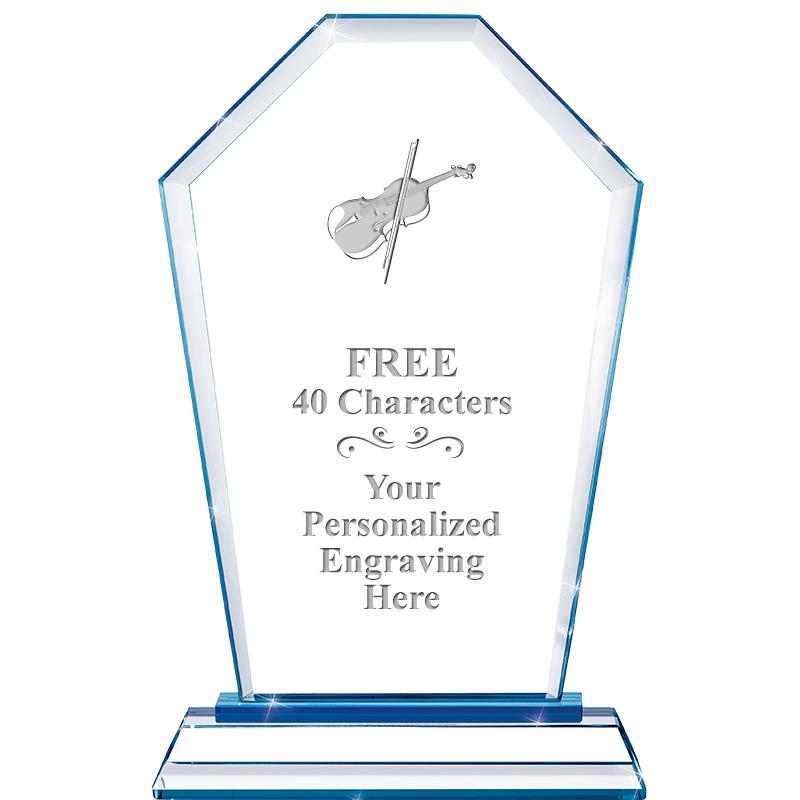 8" BLUE EMPHASIS CREST CRYSTAL