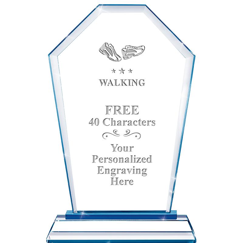 8" BLUE EMPHASIS CREST CRYSTAL