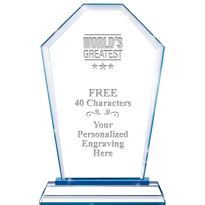 8" BLUE EMPHASIS CREST CRYSTAL