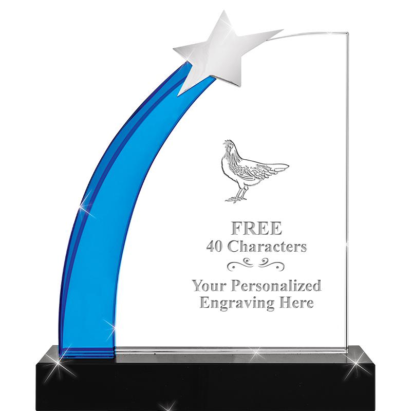 8" BLUE ROCKET STAR CRYSTAL