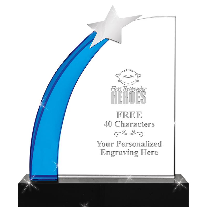 8" BLUE ROCKET STAR CRYSTAL