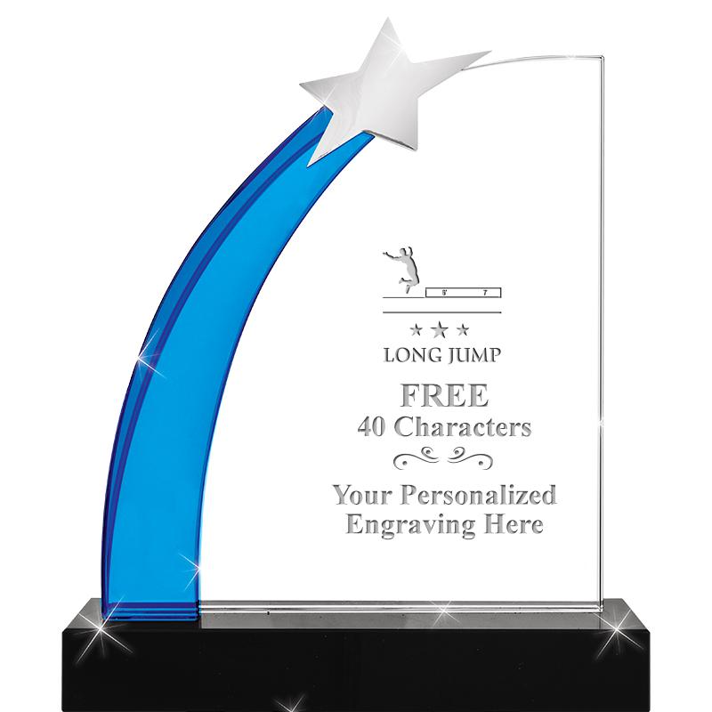 8" BLUE ROCKET STAR CRYSTAL