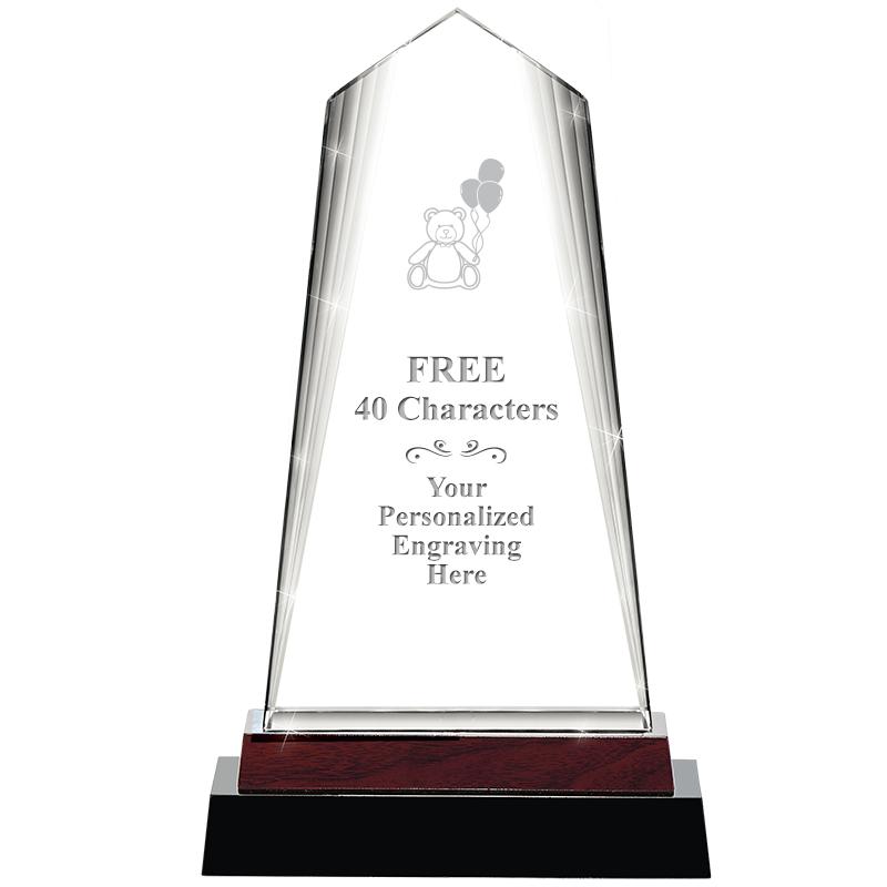 12" CHARISMA CRYSTAL WOOD BASE