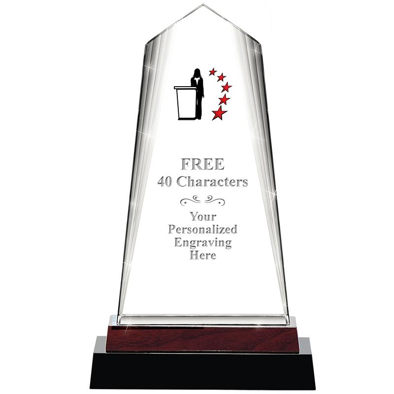 12" CHARISMA CRYSTAL WOOD BASE