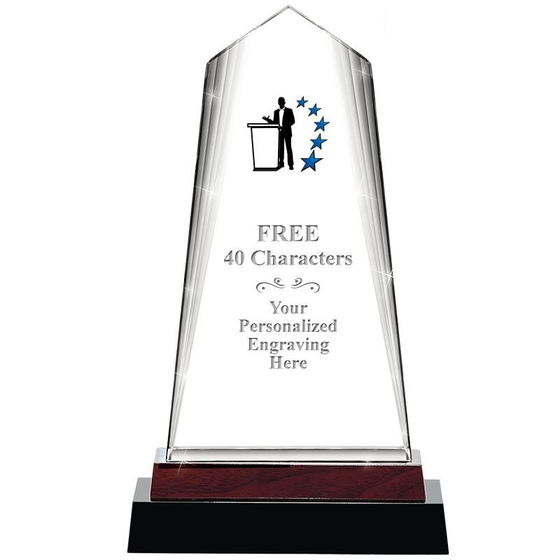 12" CHARISMA CRYSTAL WOOD BASE