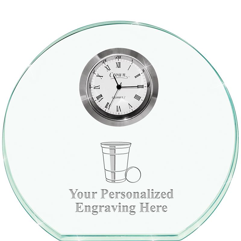 4" JADE HORIZON CRYSTAL CLOCK