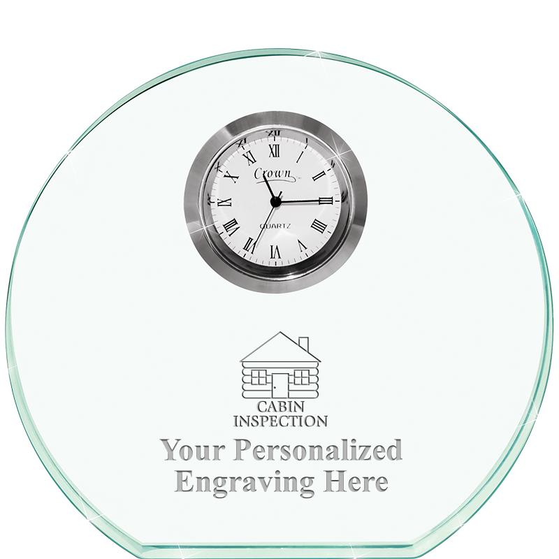 4" JADE HORIZON CRYSTAL CLOCK