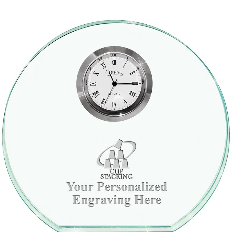 4" JADE HORIZON CRYSTAL CLOCK