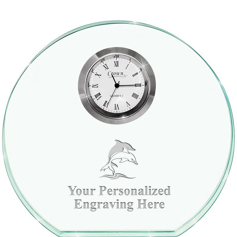 4" JADE HORIZON CRYSTAL CLOCK