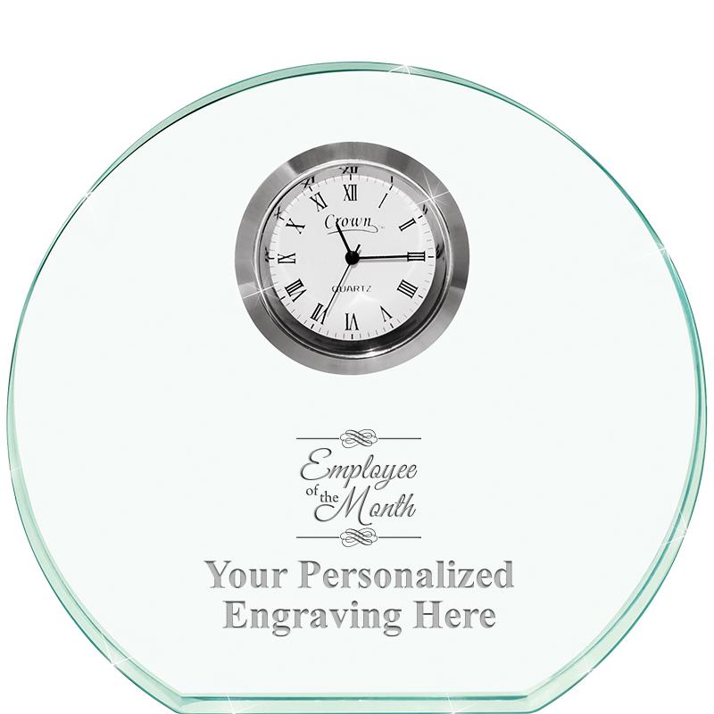 4" JADE HORIZON CRYSTAL CLOCK