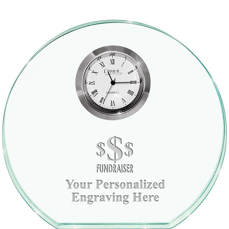 4" JADE HORIZON CRYSTAL CLOCK