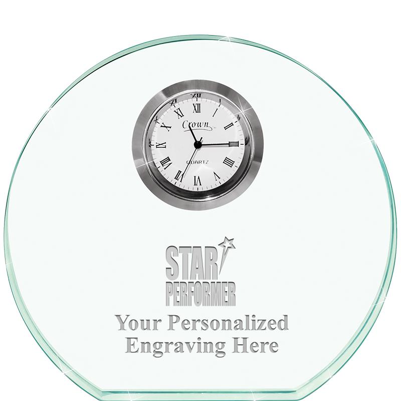 4" JADE HORIZON CRYSTAL CLOCK