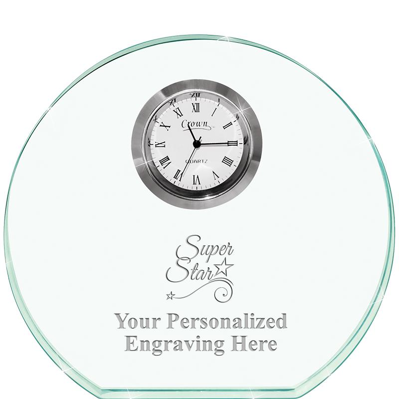 4" JADE HORIZON CRYSTAL CLOCK