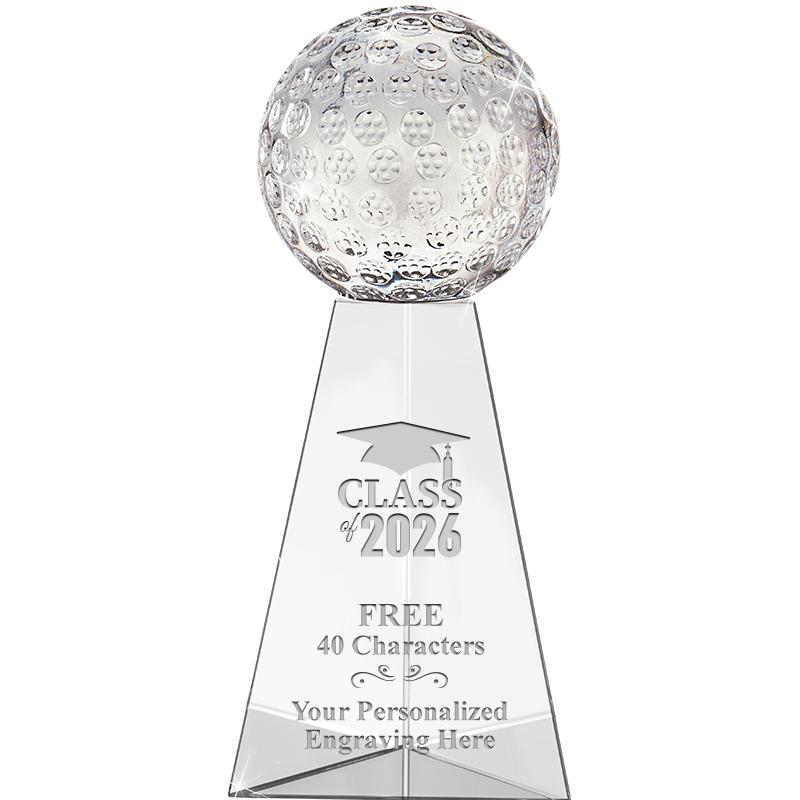 9"GOLF TRI-PEDESTAL CRYSTAL