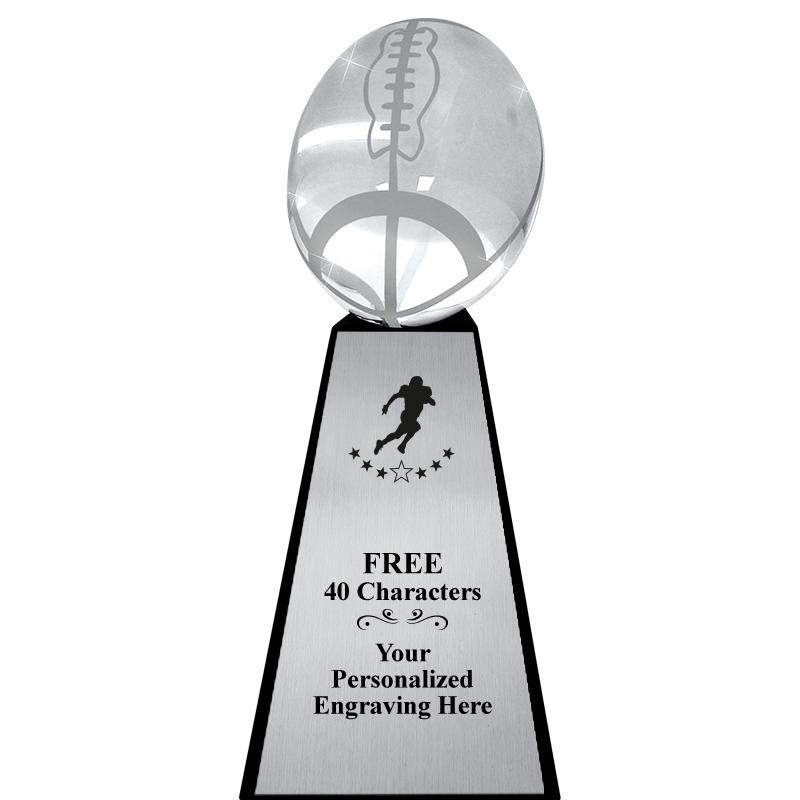 9.75" GRIDIRON FOOTBALL CRYSTL