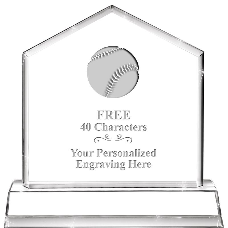 6" CRYSTAL HOMEPLATE AWARD