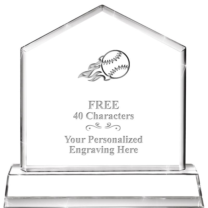 6" CRYSTAL HOMEPLATE AWARD